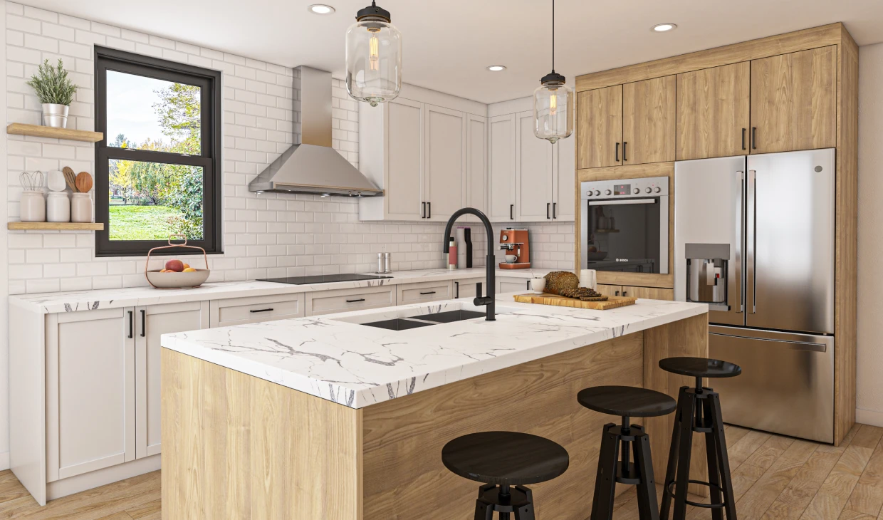 Sleek kitchen featuring stainless steel appliances